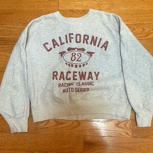 Abercrombie & Fitch Light Gray Crewneck with Maroon California Raceway Graphic